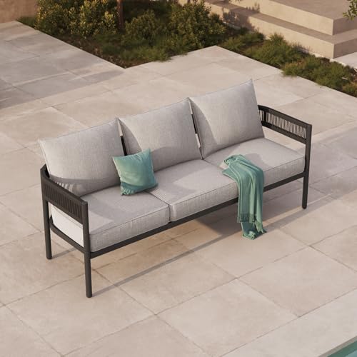 Gand Patio 3-Seat Wicker Sofa Set with Cushions