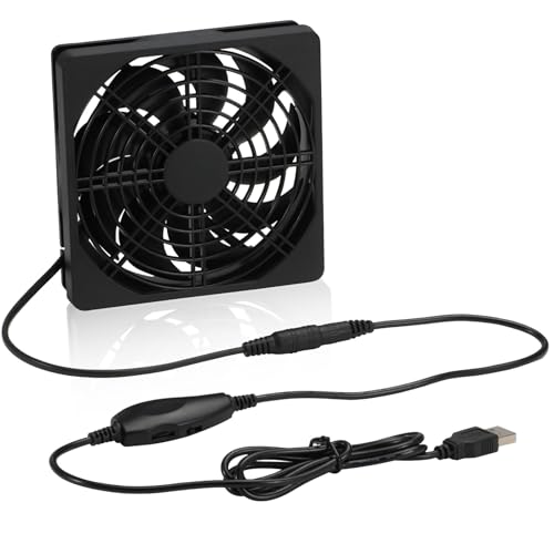 Ventilador de refrigeración para computadora USB,Ventilador para PC USB - Potente ventilador con carcasa para computadora Ventilador alimentado por USB - Enrutador multiusos que enfría el ventilador p