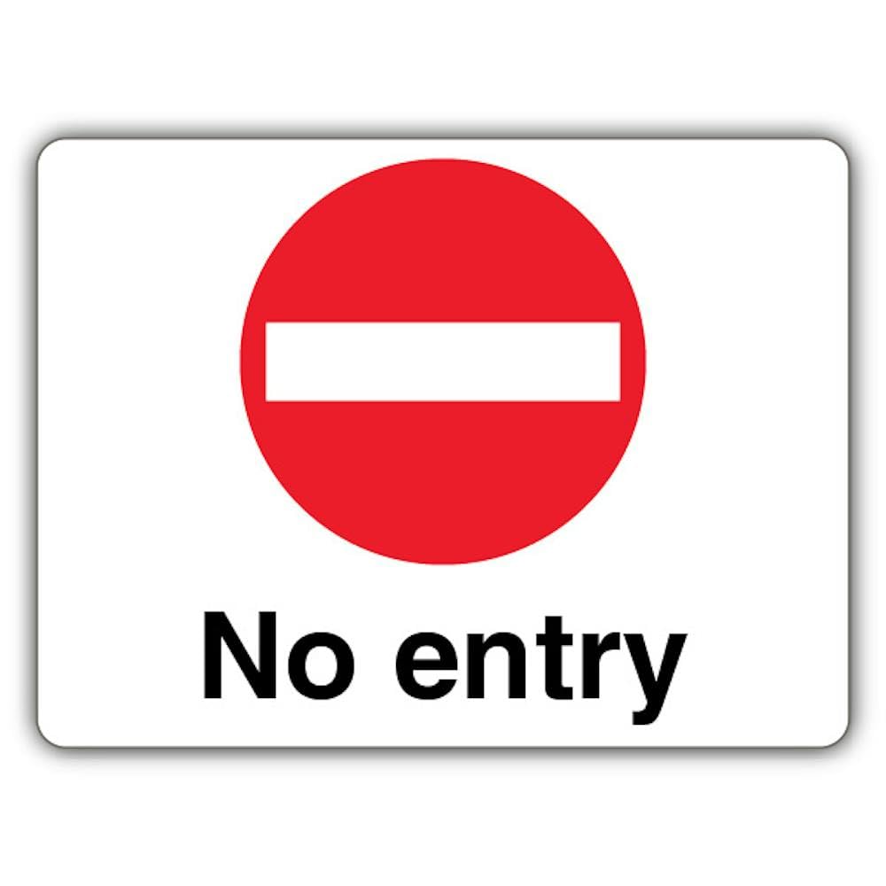 V Safety No Entry - Landscape Safety Sign - 600 x 450 mm - RA1 Reflective 3mm Aluminium Composite