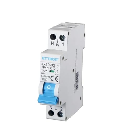 Ettroit Interruttori Megnetotermici Barra Din 1M 1P+N 240V Curva C 6Ka (10A)