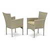 East West Furniture BKLC103A Bork Outdoor Wicker Dining Chairs with Cushion, Set of 2, Natural Linen 41OO1ZhTVVL. SS100