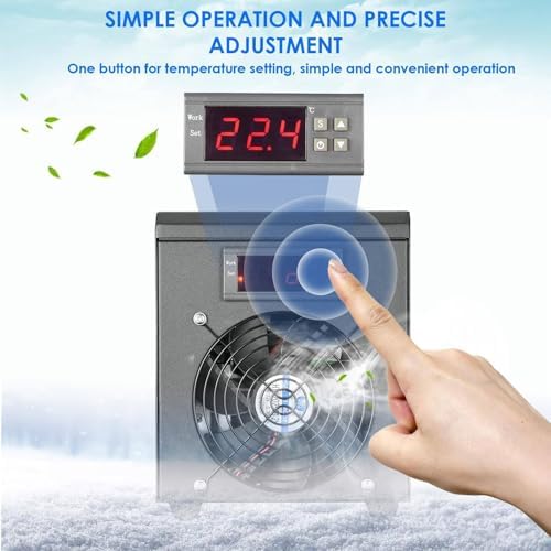 Aquarium Water Chiller - 1/4 HP Cooling System with Pump and Hose, Low Noise, Fast Heat Dissipation for Hydroponics, Ideal for Fish and Shrimp