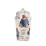 Cette pochette à lunettes contient un cadre doré ou argenté avec fermoir à fermoir à baiser. L'intérieur est entièrement doublé avec un polyester à motif de marque pour éviter les rayures et les dommages à vos lunettes.