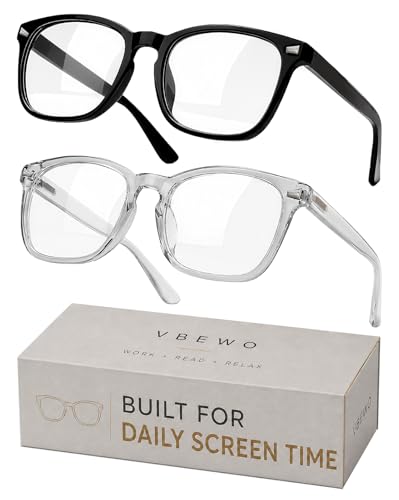 Image of 2 Packs Professional Sleep Glasses with 97.6% Blue Light Blocking Dual AR Coatings Clear Lens, Computer Gaming Glasses for Men Women, Anti Fatigue & Eye Strain