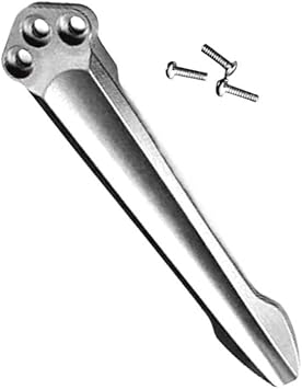 1PC Titanium Pocket Clip Replacement Fits for Griptilian 551 Emerson CQC Osborne 940, Back Clip with 3 Titanium ScrewsBlue