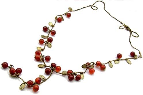 Miniblings Bessen set ketting oorbellen armband halsketting brons dames bessen - handgemaakte modesieraden - schakelketting brons