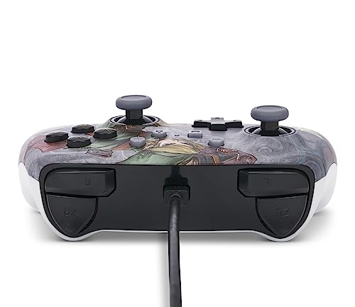 PowerA Manette filaire améliorée pour Nintendo Switch, modèle Switch OLED et Nintendo Switch Lite, accessoire de jeu, manette de jeu, manette filaire, sous licence officielle -Zela: Link Vaillant