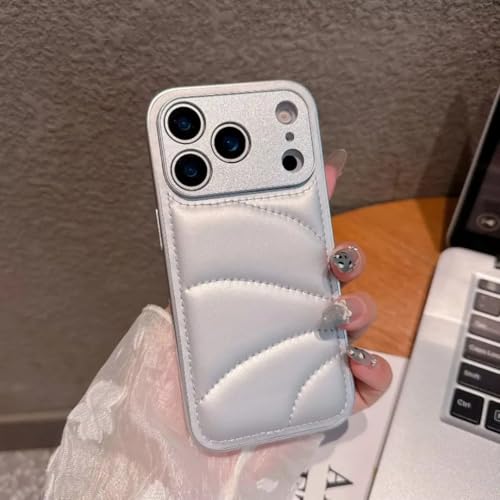 RNOZX Custodia per iPhone 12 Pro in pelle PU antiurto, cover posteriore antistress (per iPhone 12 Pro/argento)