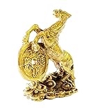 Miracle Magic Lucky Horse Charm Mini Brass Figurine Thai Amulet & Yant Kroa Petch Sheet Gold...