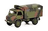 Modellmarke: Mercedes-Benz Schuco 452652800 Unimog S404 Bundeswehr, mit Kofferaufbau, Modellauto, Maßstab 1:87, Tarnfarbe