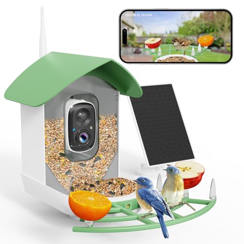 Smart-Bird-Feeder-with-Camera-1080P-Auto-Capture-of-Bird-HD-Video-and-Motion-Detection-AI-Identify-10000-Wild-Birds-Solar-Power-Bird-House-SD-Card-Phone-View-Ideal-Gift-for-Bird-Lovers