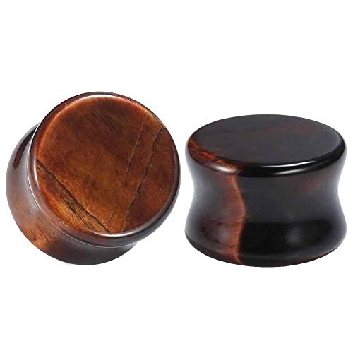 COOEAR 14PC 7 Pairs Stone Ear Plugs Double Flare Saddle Stretching Gauges Expander Stretchers 2G(6mm)-5/8"(16mm)