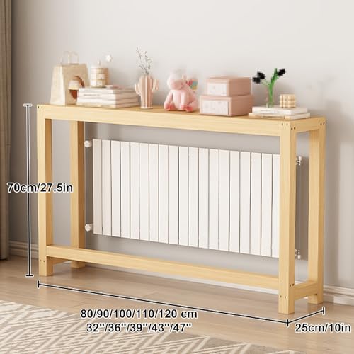 Cache-radiateur bois de pin solution sans perçage pour console de salon compacte - 3