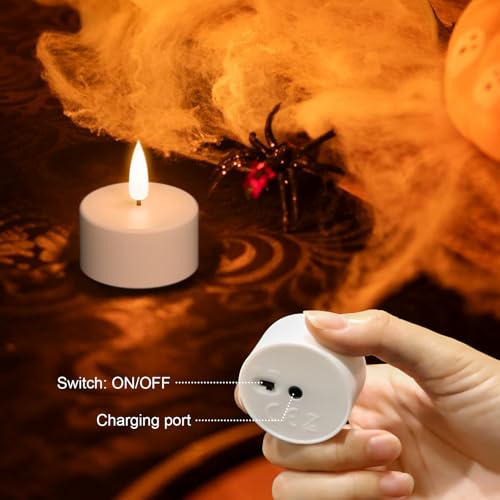 Bougies votives LED rechargeables Lot de 12 blanches vacillantes