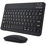 Bluetooth Keyboard and Mouse Combo for iPad, Rechargeable Slim Wireless Keyboard and Mouse for Tablets,Compatible for All iOS/Windows/Android System Devices-Black
