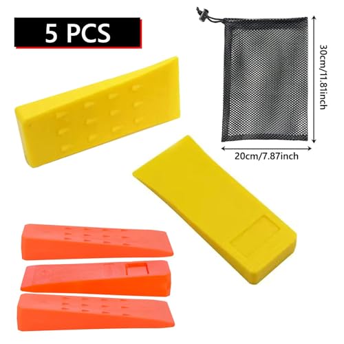 Intckwan Fällkeil Set 5er Pack (2x8 Zoll + 3x6 Zoll) - Forstkeil aus Fällkeil Kunststoff mit Widerhaken, rutschfest & Frostsicher, Inkl. Netzbeutel, Keile Forst & Fällkeile Forst für Sicheres Baumfä