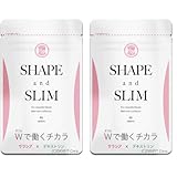 【2袋1カ月セット】SHAPE and SLIM サラシア 難消化性デキストリン配合 90粒 腸活 ダイエット補助食品 国産品 シェイプアンドスリム シェイプ＆スリム リブレ 血糖 (2袋180粒/1ヶ月分）DIGIFIT