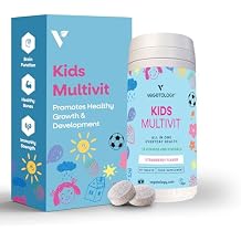 VEGETOLOGY Kids MultiVitamin Supplement, Vegan Chewable Multivitamin for Immune Support, Energy, Growth, 18 Essential Vitamins & Minerals, Ages 4+ 60 Tablets, Strawberry