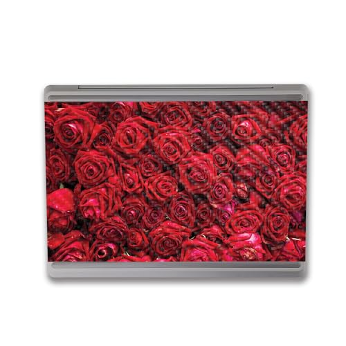 Image of MightySkins Carbon Fiber Skin Compatible with Microsoft Surface Laptop Go 3 (2023) Full Wrap Kit - Too Many Roses | Protective Durable Textured Carbon Fiber Finish | Made in The USA