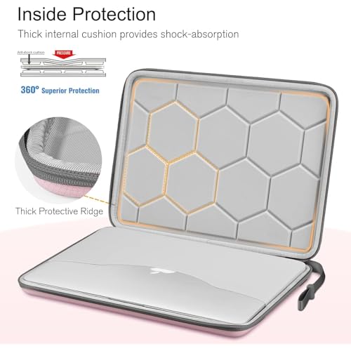 Image of MOCA EVA Hard Laptop Sleeve for 14 inch - 15 inch Laptop MacBook Air 15, HP 15s, Dell Inspiron 15, ASUS Vivobook 15 | Tailored Fit 14.5x10.2 Inch Internal Shockproof Cover (Pink)