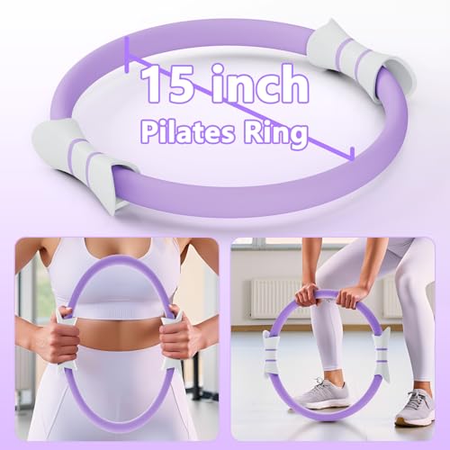 14" Pilates Ring - Magic Circle for Inner Thigh, Arm & Core Toning | Anti-Bend Foam Handles | Home Fitness Gear for Women - Image 5