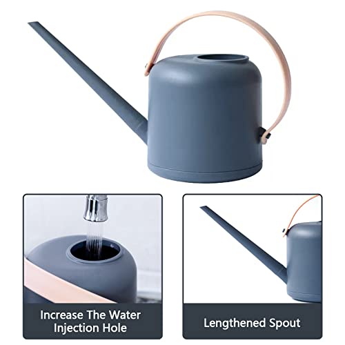 Lizbin Gieter voor kamerplanten, moderne kleine gieters voor buitenirrigatiesystemen, lange lekwaterkan voor kamerplant, tuinbloem, gieter voor bonsai, 1,7 l, 1,7 l, 1/2 gallon (grijs) - Afbeelding 5