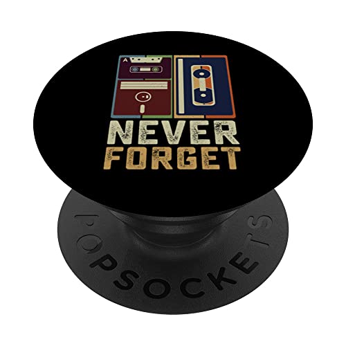 Never Forget Retro Vintage Cool 80s 90s Divertente Geeky Nerdy PopSockets PopGrip Intercambiabile