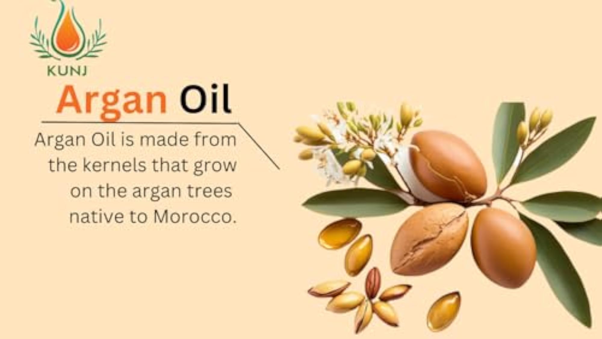 KUNJ Argan Oil, 10ml, Pure & Natural