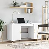 Les 4 compartiments avec portes sur les côtés de la table de bureau offrent beaucoup d'espace de rangement pour ranger des livres, des fichiers ou d'autres objets utiles à portée de main.