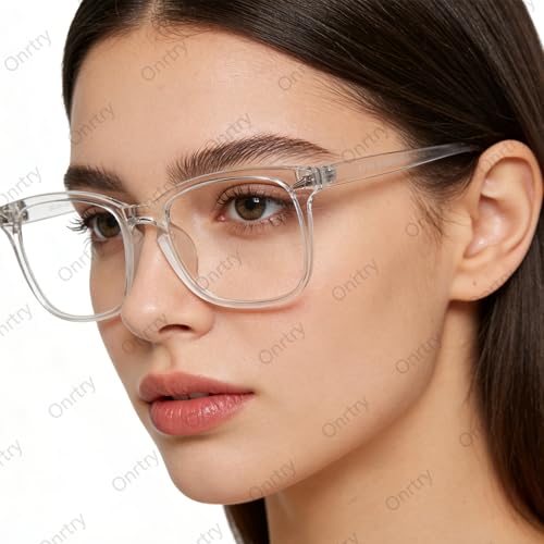 Image of Onrtry Non Prescription Glasses for Men Women Square Clear Lens Eyeglasses