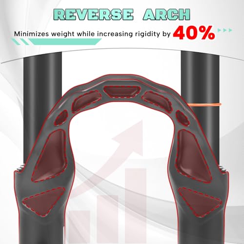 AEYINO 20-Zoll-Air-Mountainbike-Federgabel, 100 mm Federweg, 1 1/8 Zoll gerades Rohr, manuelle Sperre, 9 mm Schnellspanner, Mountainbike-Vorderradgabel, passend für MTB-Tourenräder (Black)