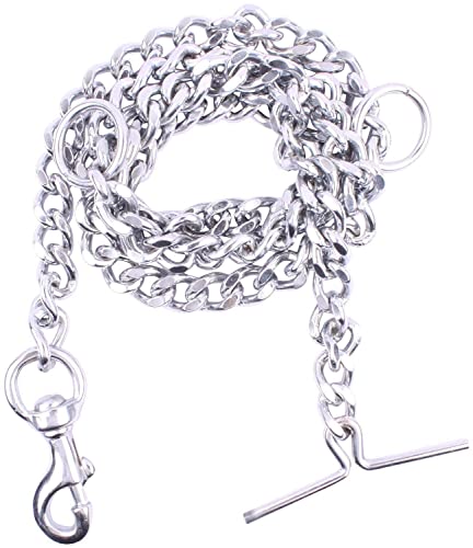 Image of RvPaws Dog Chain Silver Grind No.6 Heavy Weight Dogs Leash Heavy Duty Dog Chain with Heavy Hook (L - 60inch) for Large Dogs