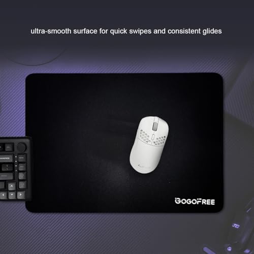 Image of Hard Gaming Mouse Pad, Professional Esport Tempered Glass Mouse Mat Ultra-Smooth Micro-Etched Surface for Top Speed and Control, Non-Slip Mousepad, Dirt & Scratch Resistant (Black, 400mm*500mm)