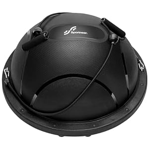 Sportneer Half Balance Ball – Inflatable Exercise Ball Trainer With Resistance Bands & Pump – Non-slip Yoga Ball for Stability, Core Training, Physical Therapy – Home Gym Equipment