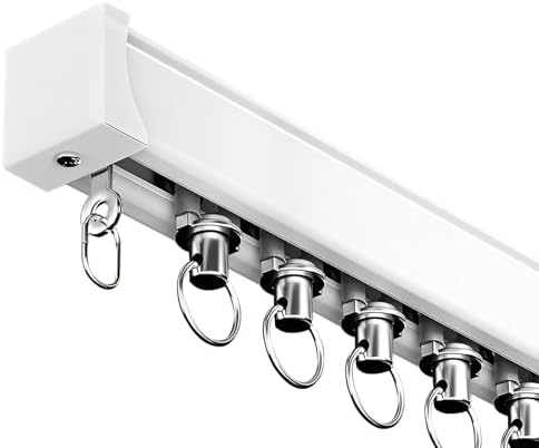 Aluminum Ceiling Track System for Sliding Curtains, Wall-Mounted Rail for Living Room/Bedroom, Silent Strip Design, 480cm (4x120cm) Room Divider Solution