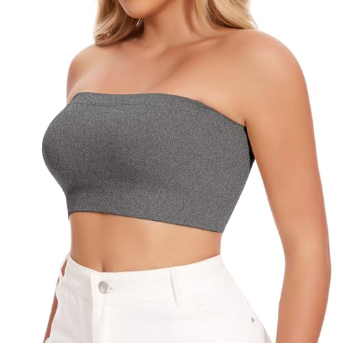 Image of JOYSHAPER Strapless Bras for Women Seamless Padded Bandeau Bra Wireless Tube Top Bralette Comfort Tube Bra