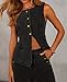 loveimgs Women 2 Piece Denim Set Button Sleeveless Jean Vest Denim Top Y2k Shirt Wide Leg Jeans Palazzo Pants Outfits (Small, Black)