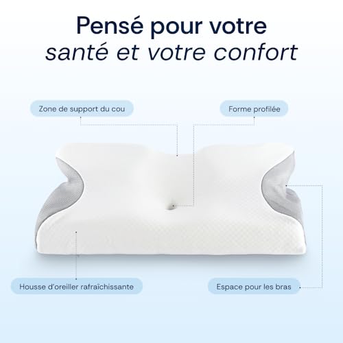 Mal de cou ? Oreiller cervical ergonomique en mousse à mémoire de forme