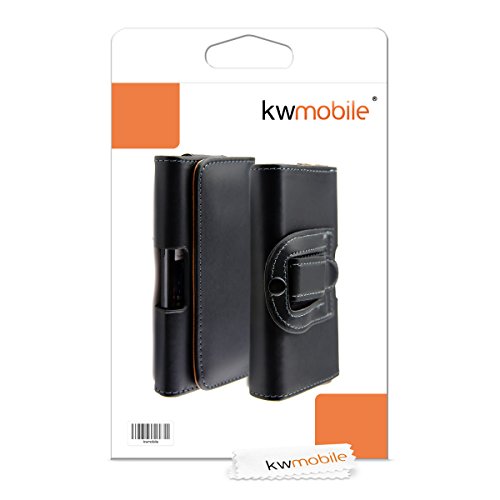 Kwmobile Belt Clip Case Compatible With M - 5.5" - 5.7 X 2.8 Inches (14.4 X 7 Cm) Universal Pu Leather Belt Clip Pouch Holster Cover - Black #TOP4