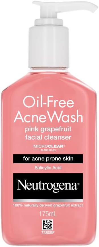 Neutrogena Pink Oil-Free Acne Wash Facial Cleanser, 175ml