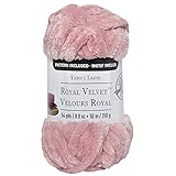 Loops & Threads Royal Velvet Yarn - Solid Yarn for Knitting, Crochet, Weaving, Arts & Crafts - Blush, 1 Pack
