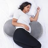 Pregnancy Pillow for Sleeping Memory Foam Maternity Pillow for Side Sleepers, Adjustable Travel Wedge Pillow Support for Back, Belly, and HIPS for Pregnant Women,Velvet Grey