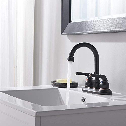VCCUCINE Bathroom Faucet, Commercial 2 Handle Lavatory Centerset Oil Rubbed Bronze Bathroom Sink Faucet, Bathroom Vanity Vessel Sink Faucet