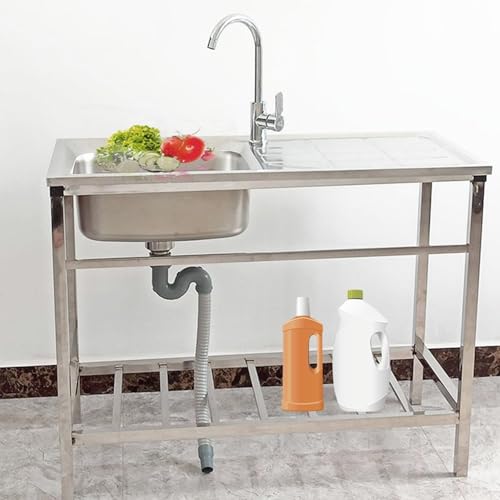 Juego De Fregadero De Cocina, Fregadero Multiusos De Un Solo Tazón, Pica Cocina Multiusos, Tina Para Lavar Platos, Garaje, Camping, Restaurante, Jardín, Fregaderos Simple