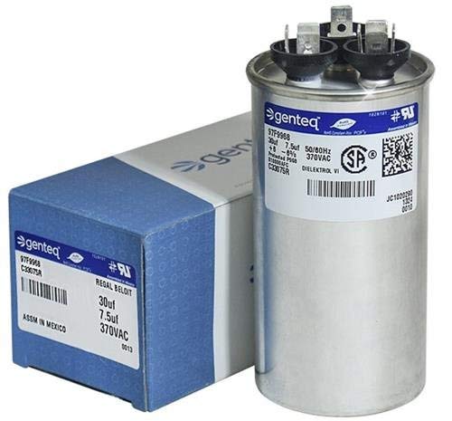 Climatek Dual Capacitor Fits Trane - 30 + 7.5 Uf Mfd X 370 Vac Round #TOP22