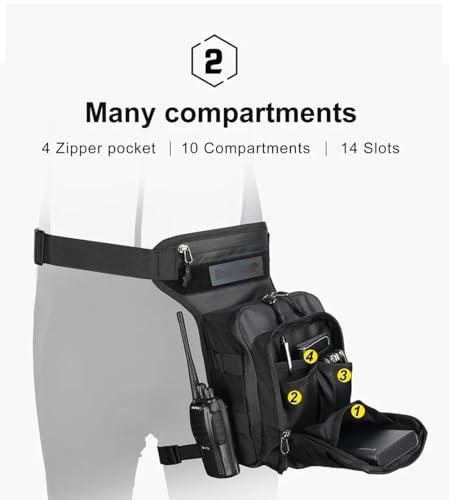 Bolsa pierna moto táctica e impermeable con ajuste ergonómico para viaje 5