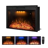 Benrocks 36'' Electric Fireplace Inserts, Recessed & Built in Wall Electric Fireplace Heater with Fi