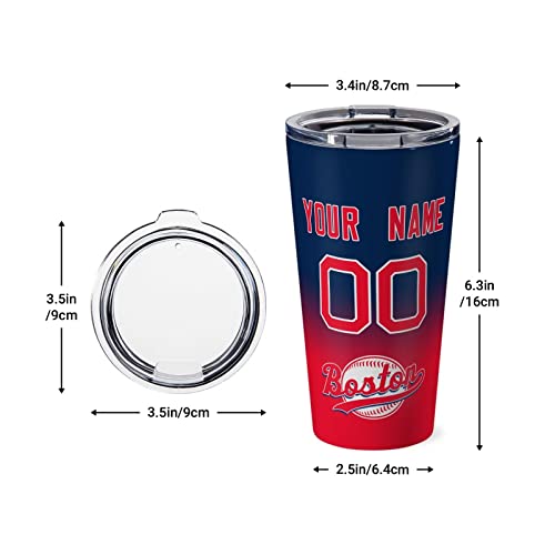 Custom Baseball Tumblers Personalized Insulated Coffee Mug Travel Stainless Steel Cup Add Name Number With Lid 16 Oz Gifts For Men Women Fans #TOP1