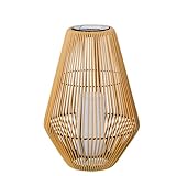 LÁMPARA SOLAR 46CM SOBREMESA/PIE HIERRO/PP+PE C/VELA LED_°32X46CM