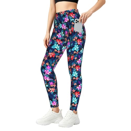 Pantalones de yoga opacos con bolsillos laterales y tejido elástico EdsfFehs azul